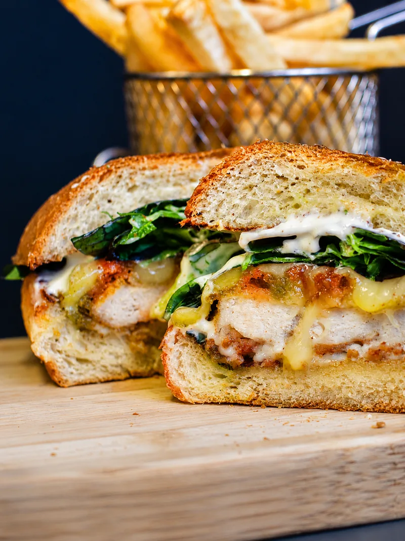 Toasted filled sandwich and fries at Cafe Jireh