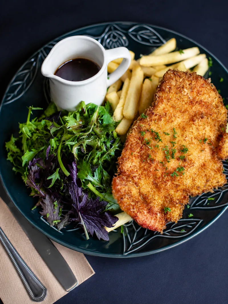 Crispy fish, salad and fries at Cafe Jireh