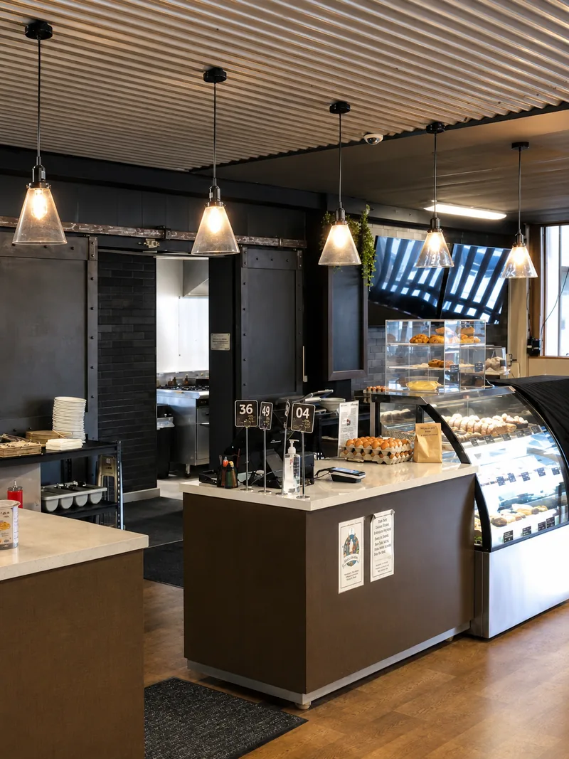 Cafe Jireh service counter and cabinet food